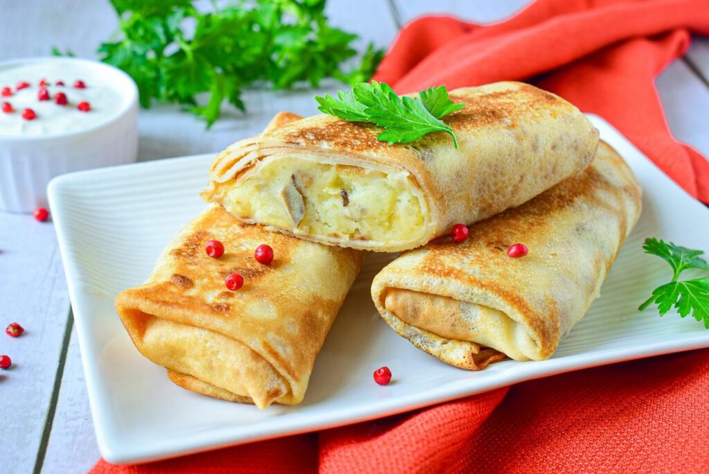 Блинчики с русской творожно-картофельной начинкой