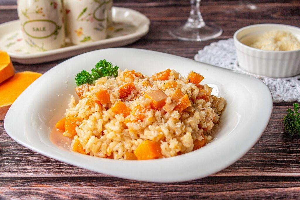 Ризотто с тыквой и голубым сыром – как приготовить