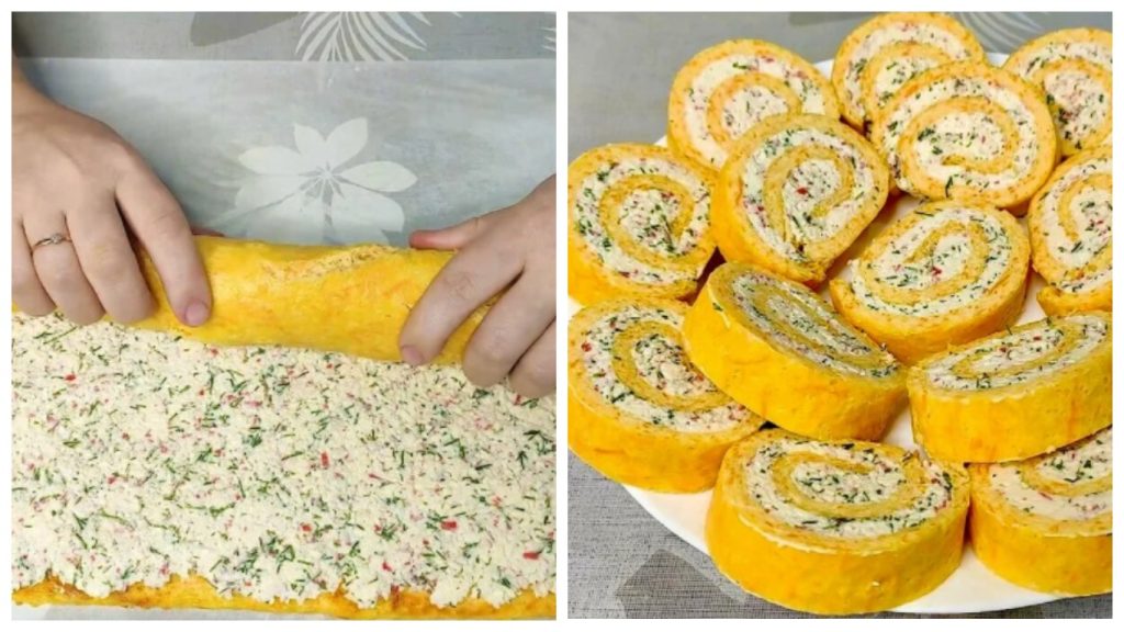 Сырные рулеты с начинкой