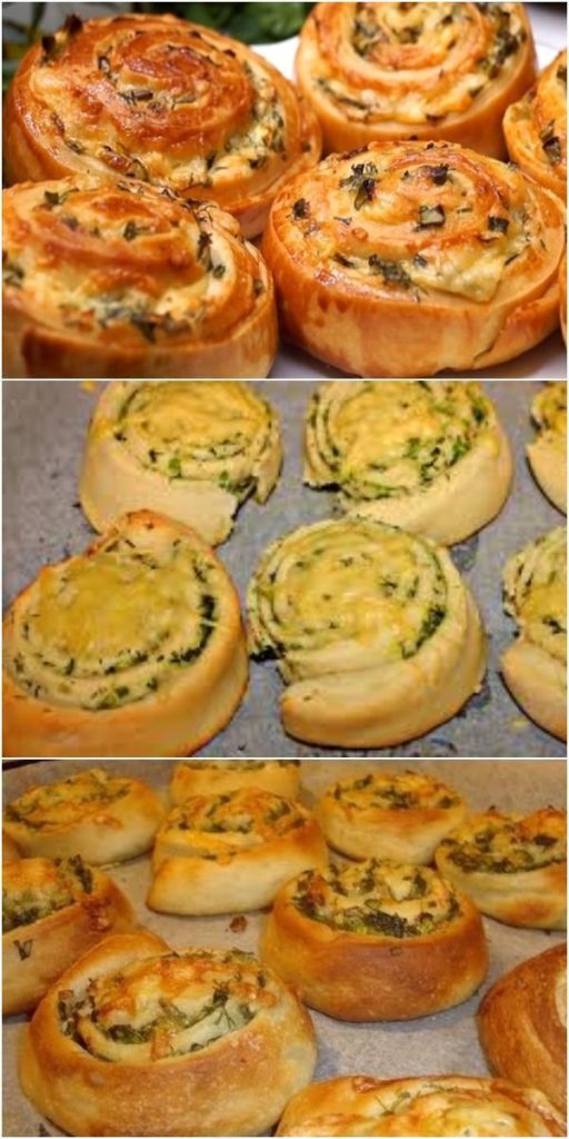 Завитушки с луком и чесноком для перекуса или завтрака