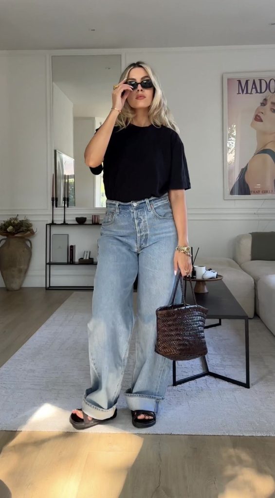 Сандалии и джинсы с подворотами — лучшее сочетание для переходного периода между летом и осенью